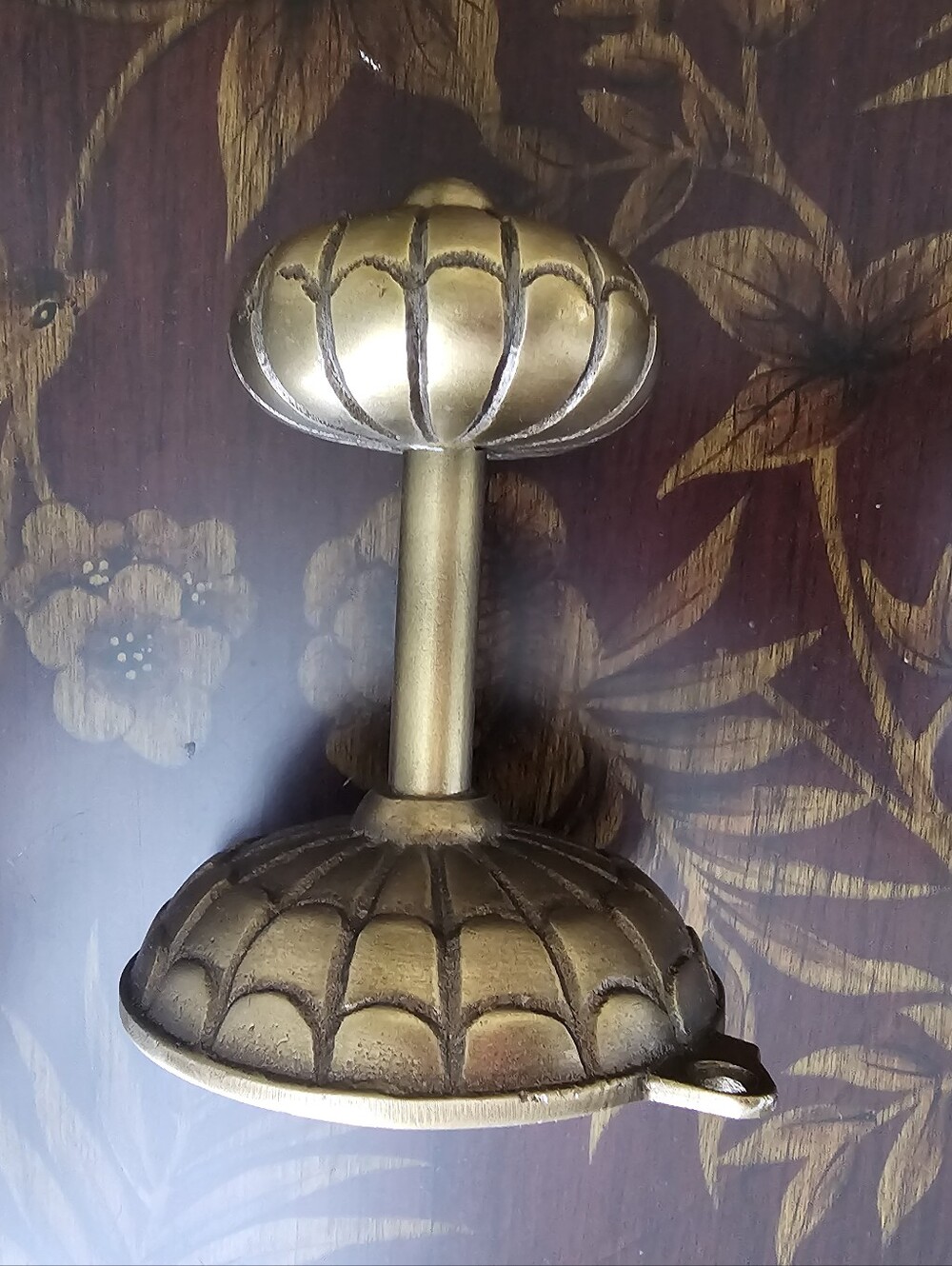 Antique-Style Brass Door Knocker - Pumpkin Motif
